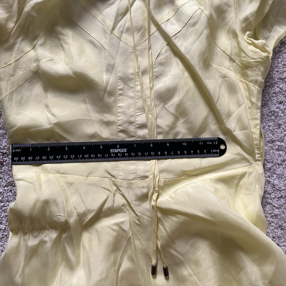 Free People 🌸 Follow Along Silk Mini Dress Yellow Size 2 - Picture 15 of 17